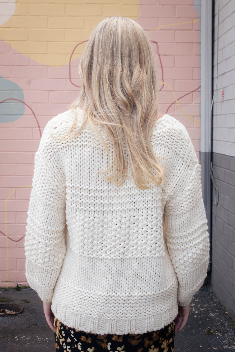 Iggy Chunky Tie Front Cardigan, Ivory | Sadie & Sage