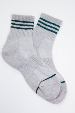 Myles Striped Ankle Socks, Heather Gray