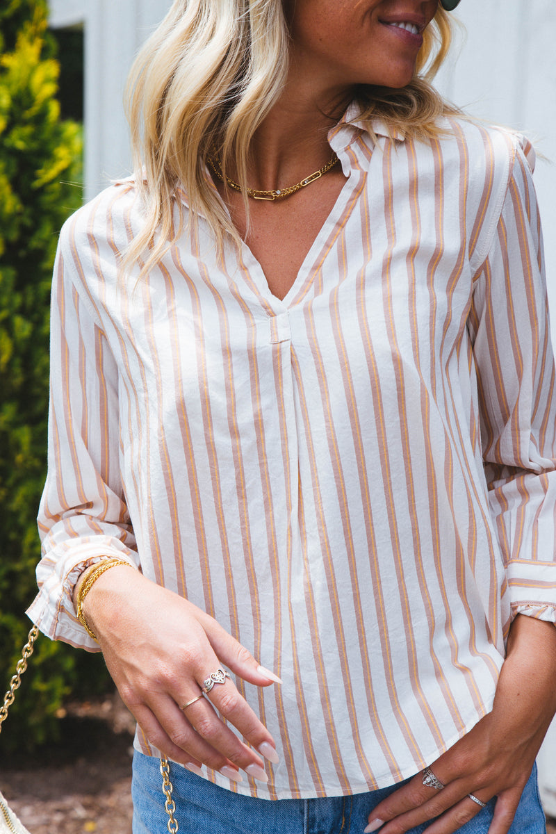 Kenzie Striped Shirt, Desert Stripe | Velvet Heart
