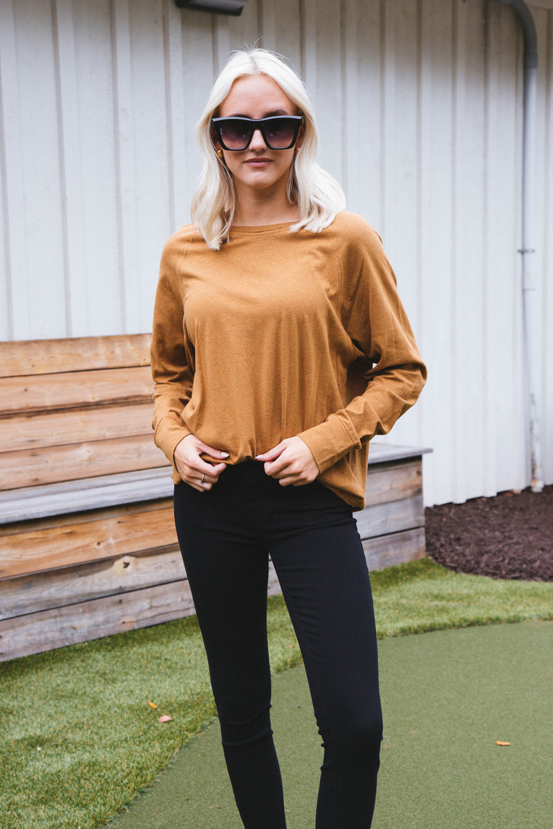 Ridge Raglan Tee, Pale Brown