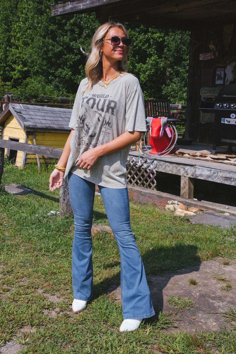World Tour Rock N Roll Since 1976 Graphic Tee, Mocha