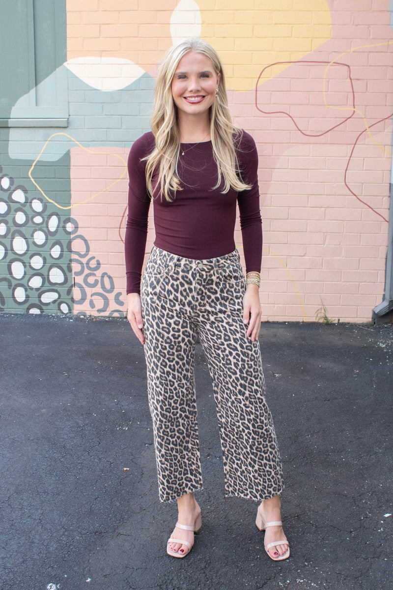Brielle High Rise Crop Jeans, Animal Print