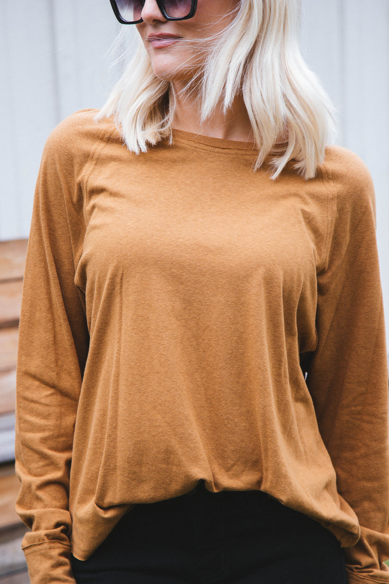 Ridge Raglan Tee, Pale Brown