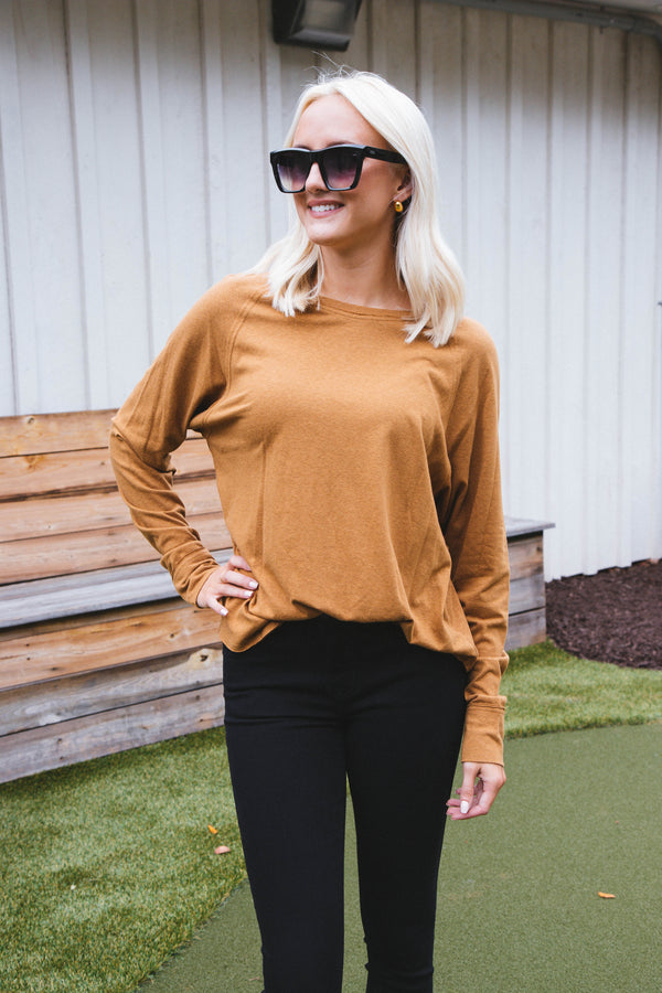 Ridge Raglan Tee, Pale Brown