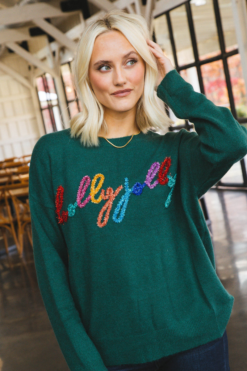 Holly Jolly Pullover Sweater, Green