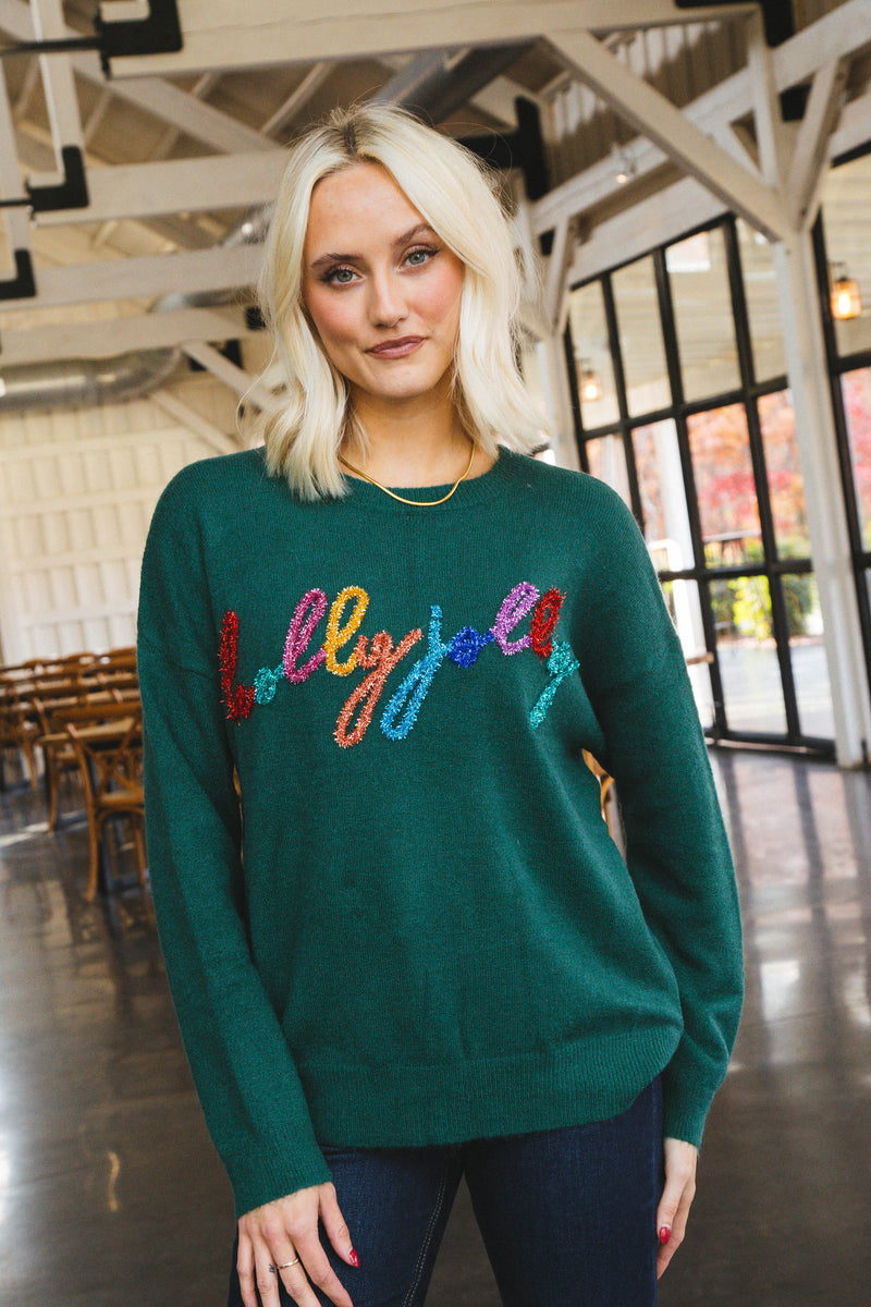 Holly Jolly Pullover Sweater, Green
