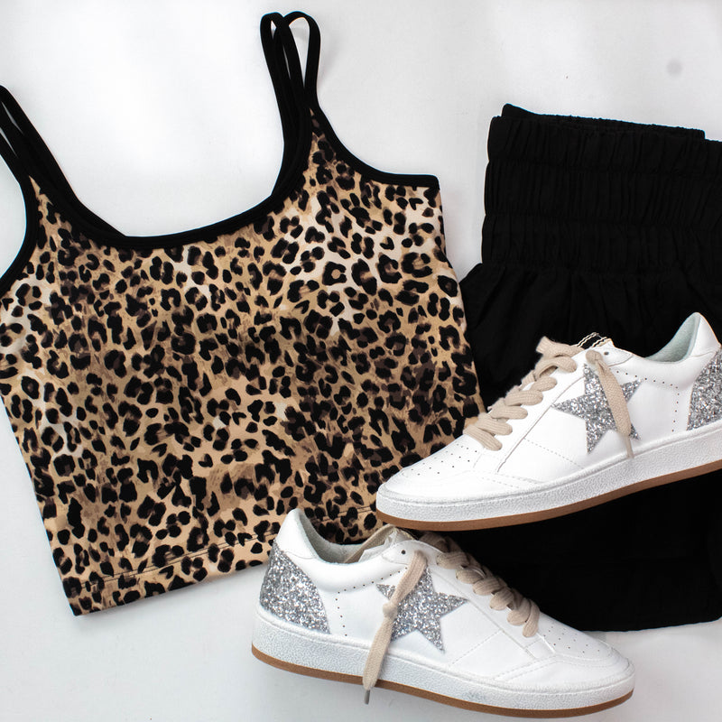 Hera Bra Tank, Cheetah | Cream Yoga