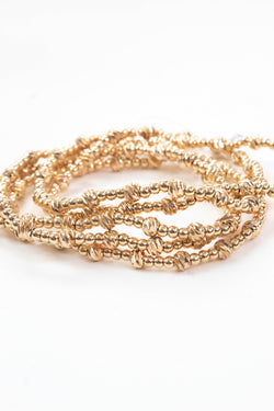 Nia 3mm Beaded Bracelets, Gold