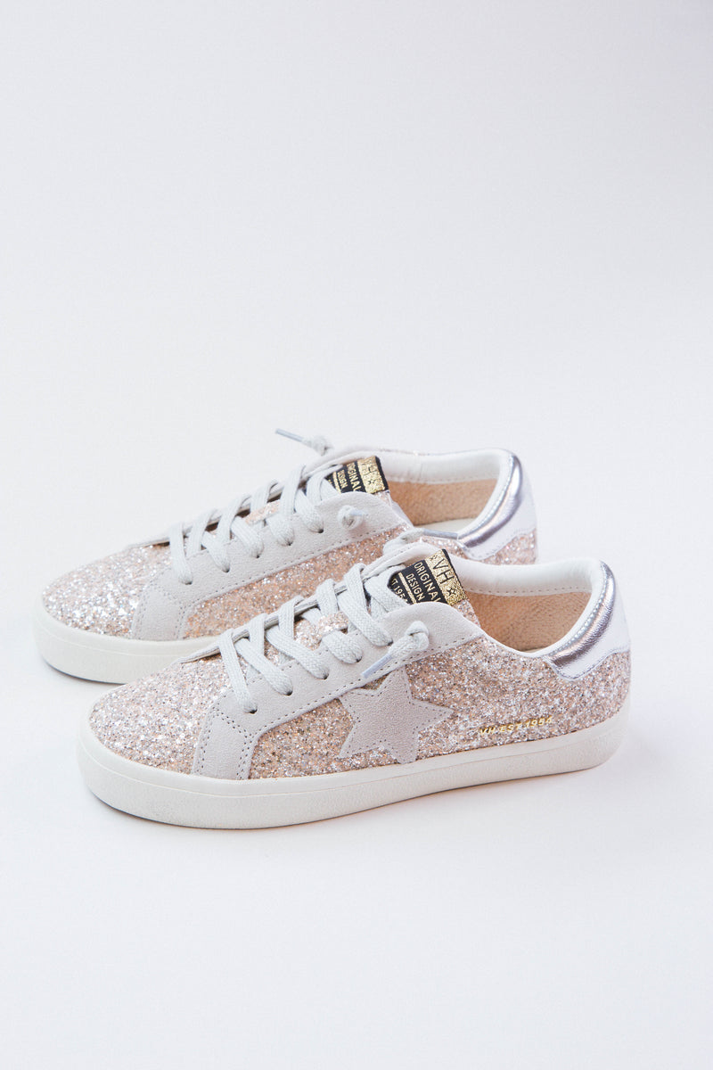 Palmer Glitter Sneaker, Silver | Vintage Havana