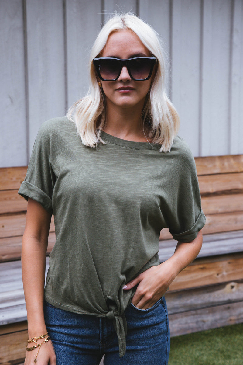 All Day Tie Tee, Trail Green | Sanctuary