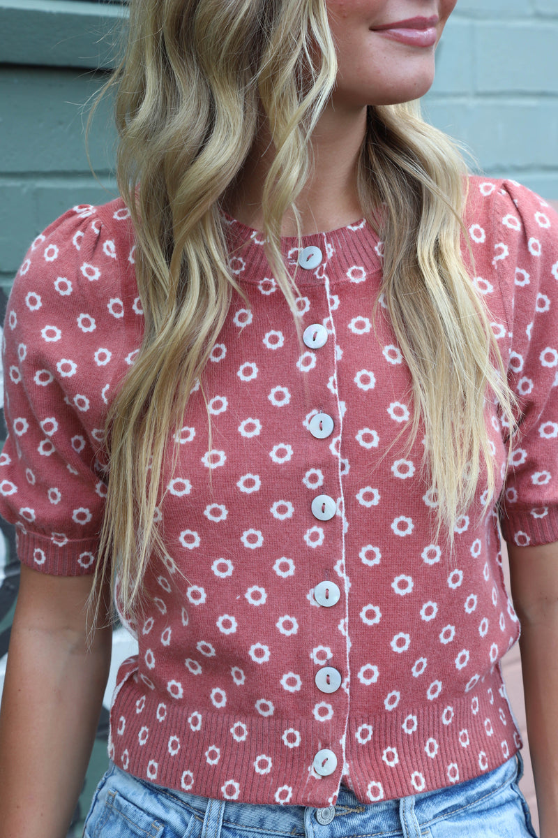 Isla Patterned Cardi, Daisy Combo | Free People