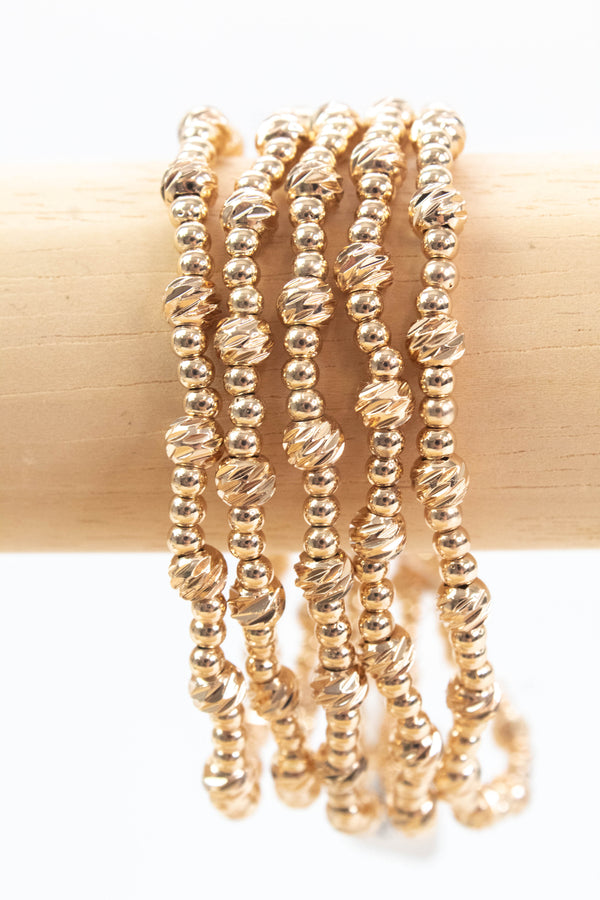 Nia 3mm Beaded Bracelets, Gold