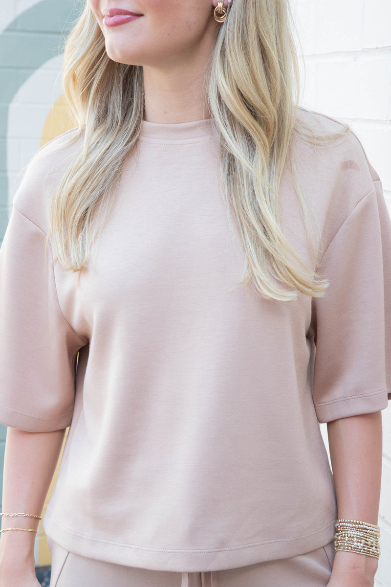 Edna Short Sleeve Tee, Dark Taupe