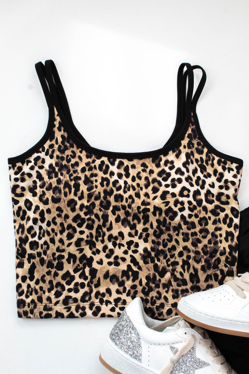 Hera Bra Tank, Cheetah | Cream Yoga