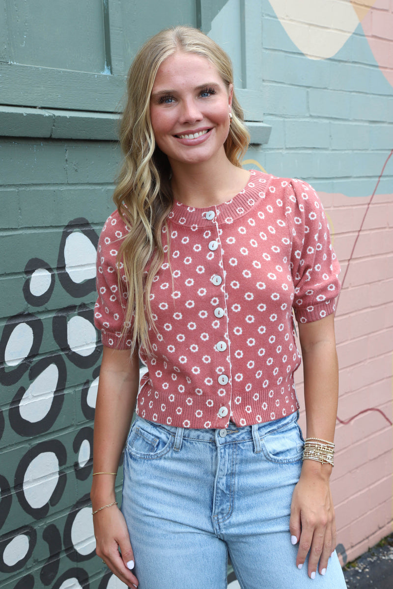 Isla Patterned Cardi, Daisy Combo | Free People