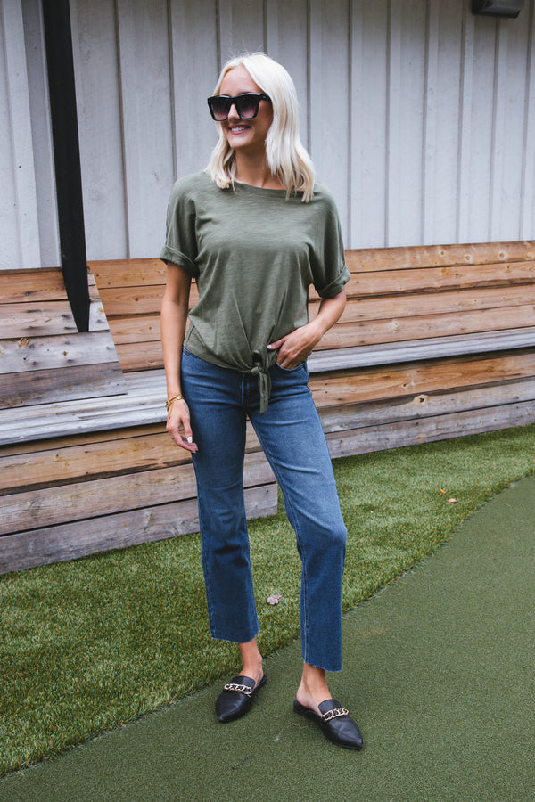 All Day Tie Tee, Trail Green | Sanctuary