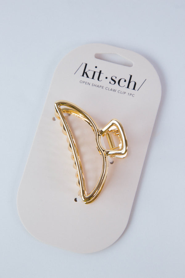 Open Shape Claw Clip, Gold | Kitsch