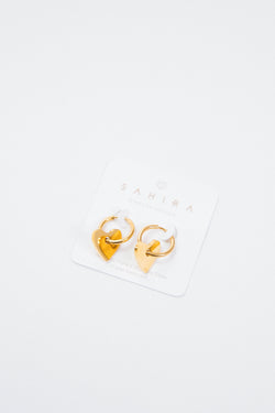 Dee Heart Earrings, Gold | Sahira Jewelry