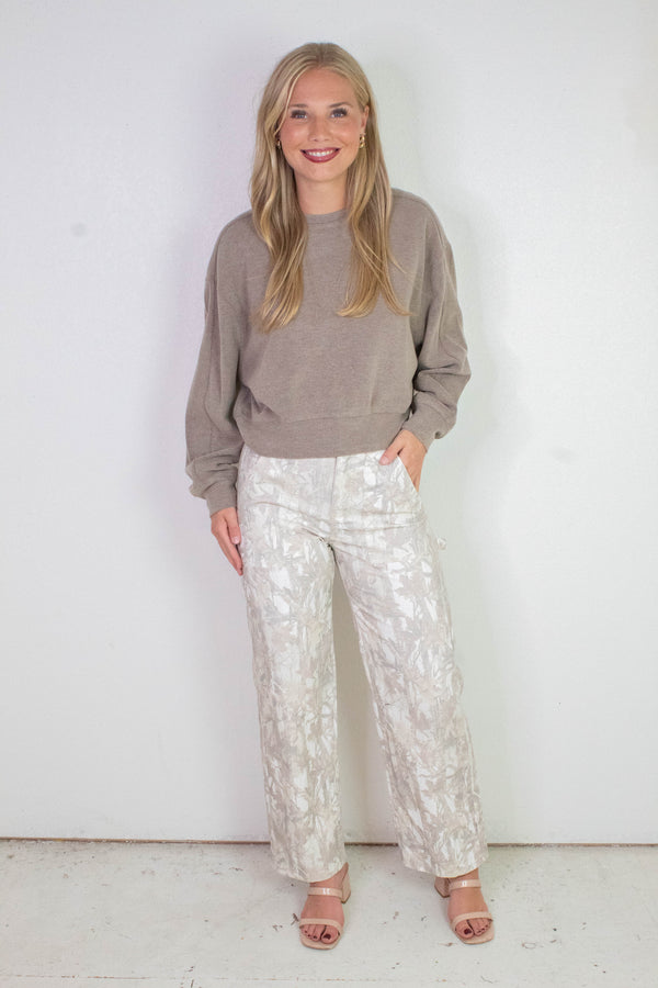 Kinsley Soft Ribbed Sweatshirt, Dusty Mocha