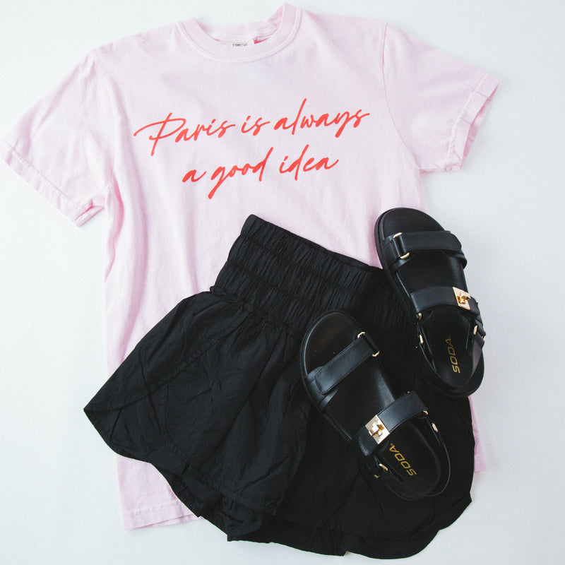 Paris is Always a Good Idea Graphic Tee, Pink