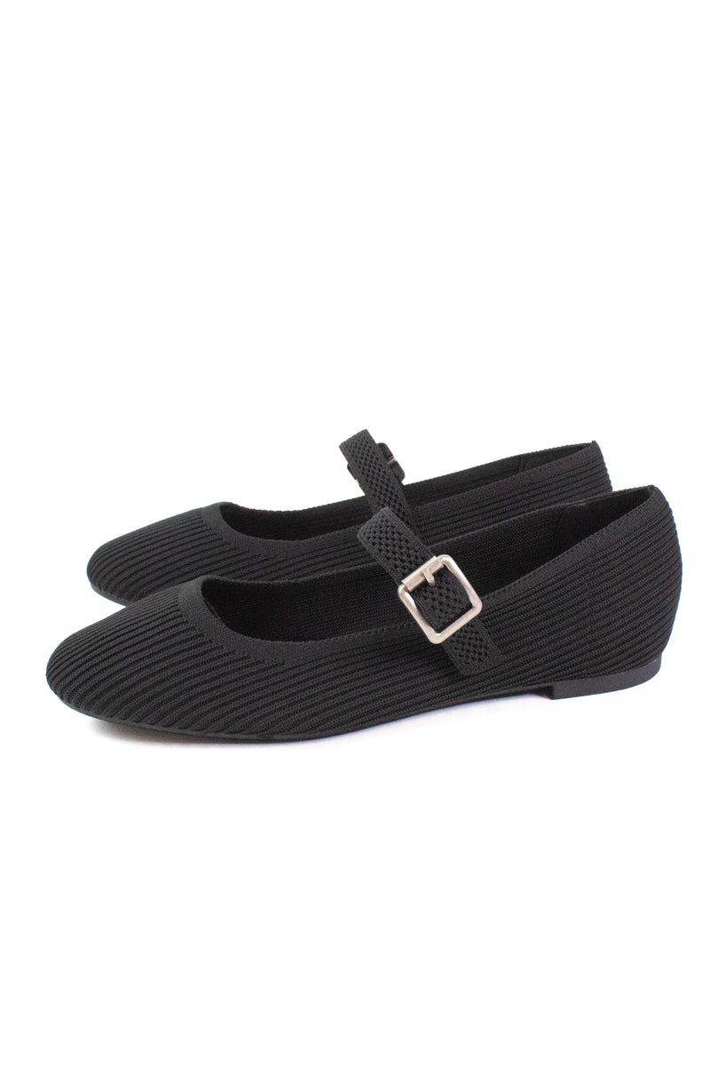 Brita Mary Jane Ballet Flat, Black Knit