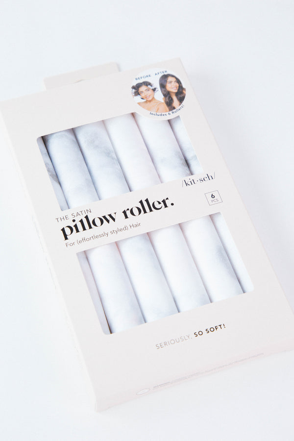 Satin Heatless Pillow Rollers, Soft Marble | Kitsch