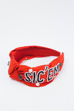 Sic'em UGA headband, Red/Black