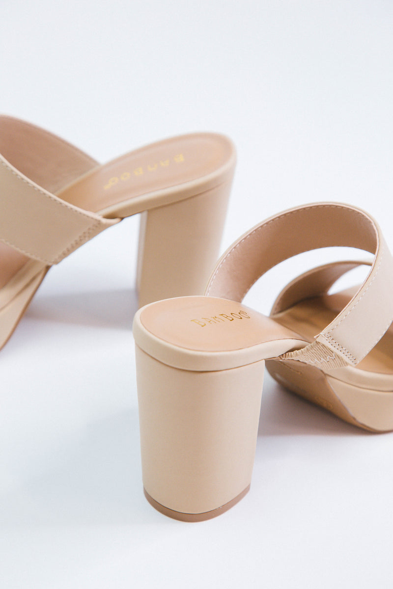 Script Platform Heel, Nude Nubuck