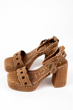 Morrea Raffia Block Heel Sandal, Cognac | Beach by Matisse