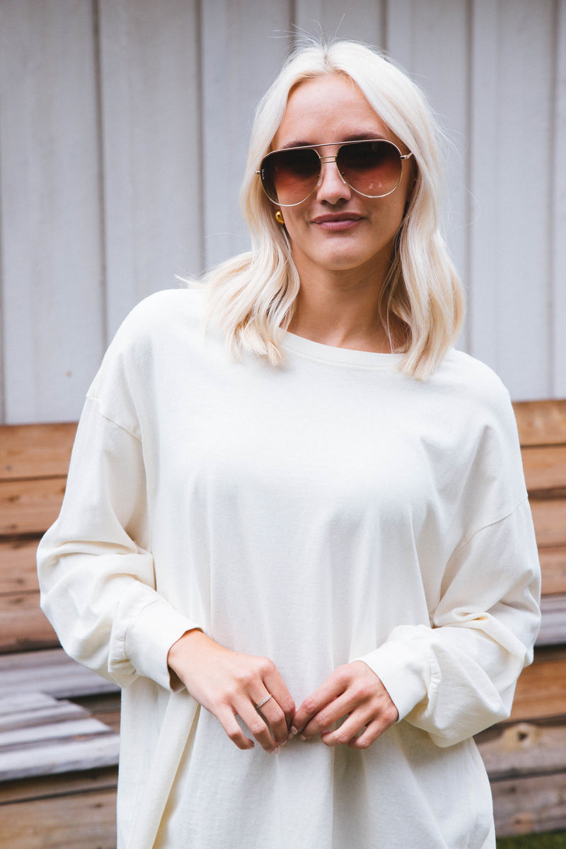 Orla Oversized Tee, Cream