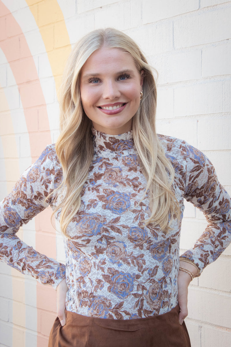 Lyric Floral Lace Top, Ivory Combo | Free People