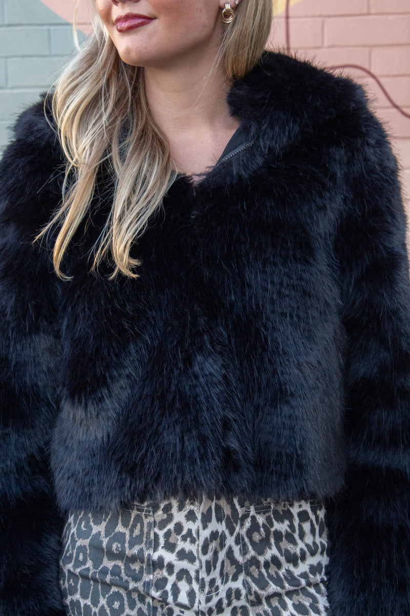 Louder Please Fur Jacket, Black | Free People