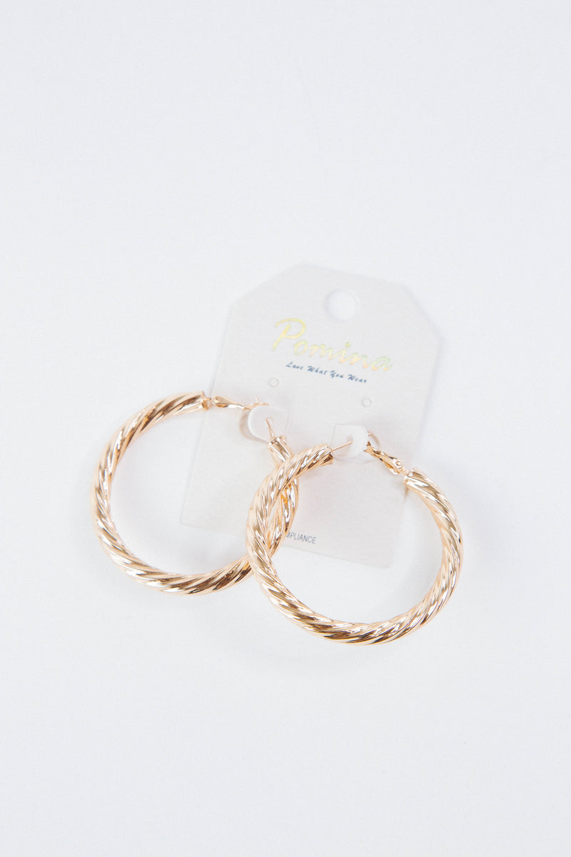 Remi Twisted Hoop Earrings, Gold – North & Main Clothing Company