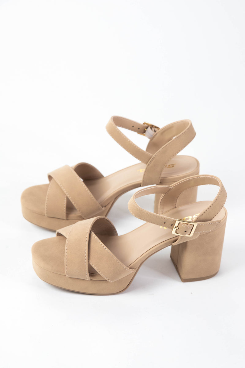 Manner Block Dress Heel, Nude