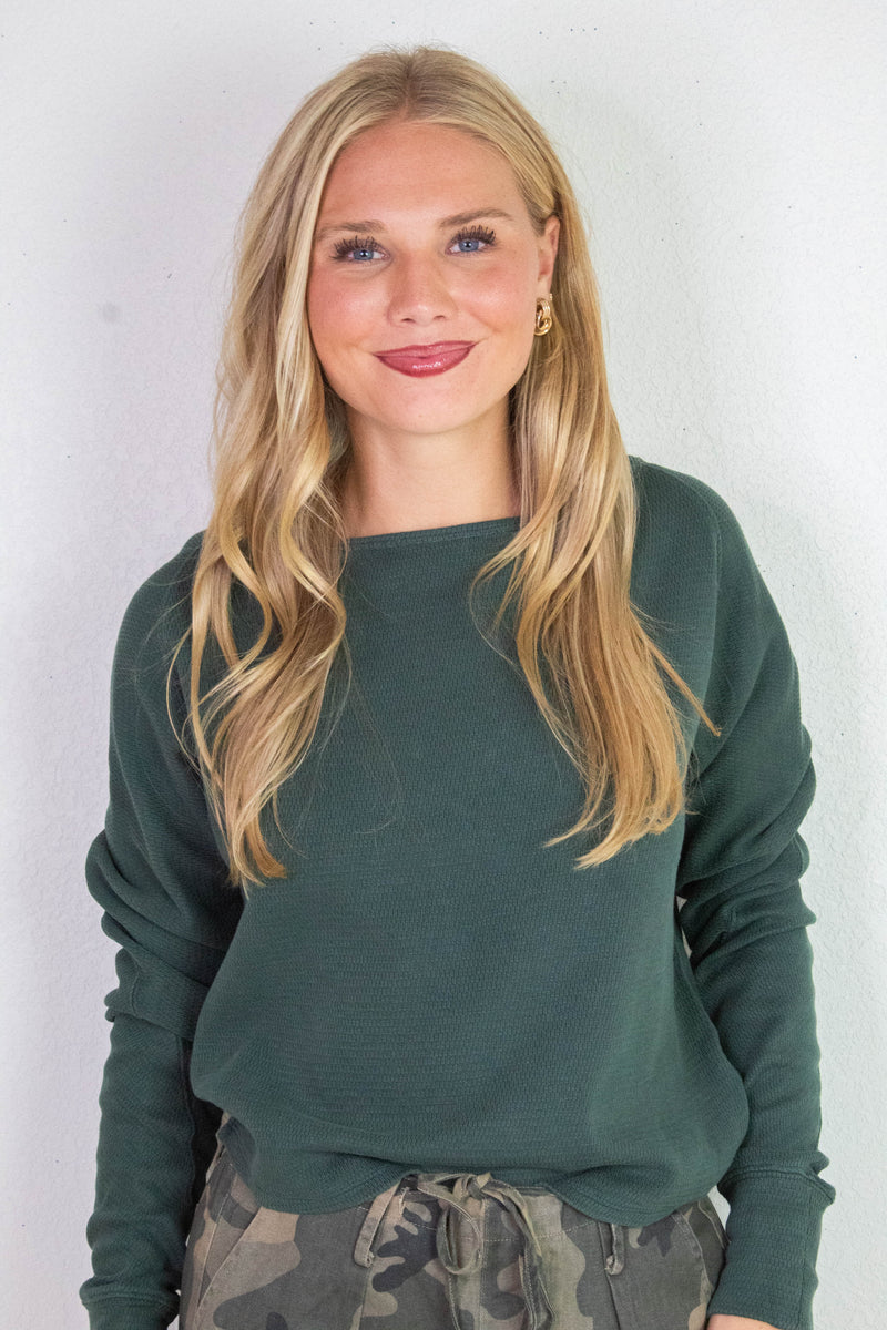 Jess Boat Neck Top, Seamoss | Free People