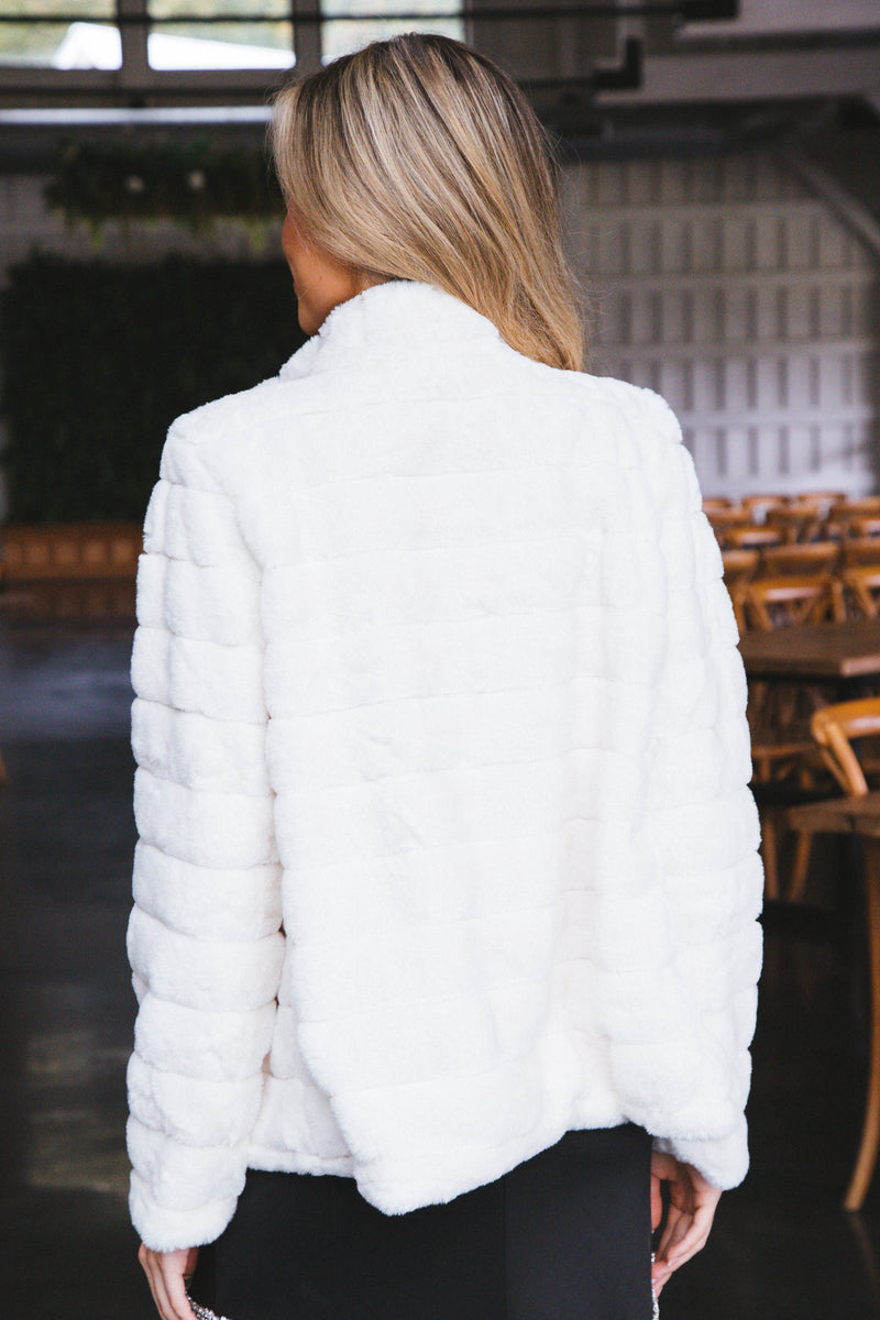 Callaway Faux Fur Jacket, Ivory