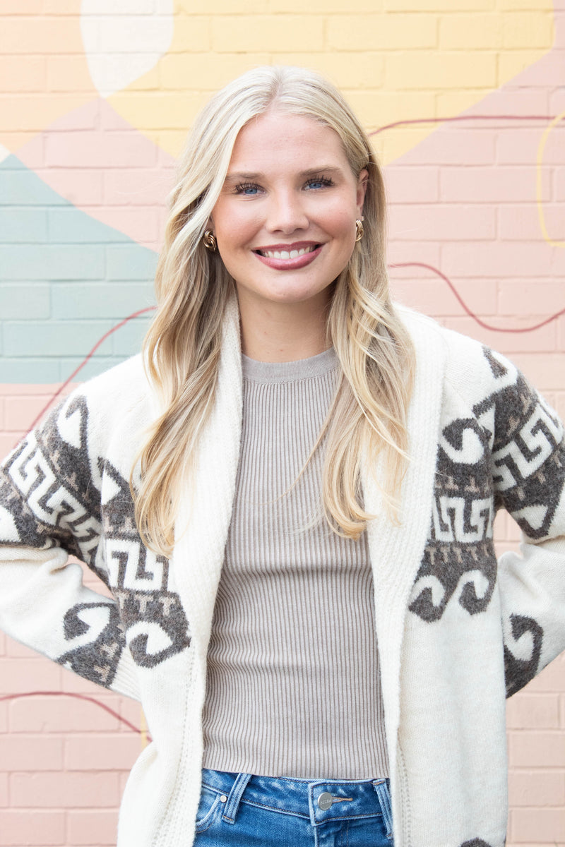 Astrid Shawl Collar Cardigan, Natural | RD Style
