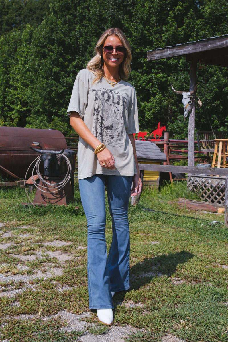 World Tour Rock N Roll Since 1976 Graphic Tee, Mocha