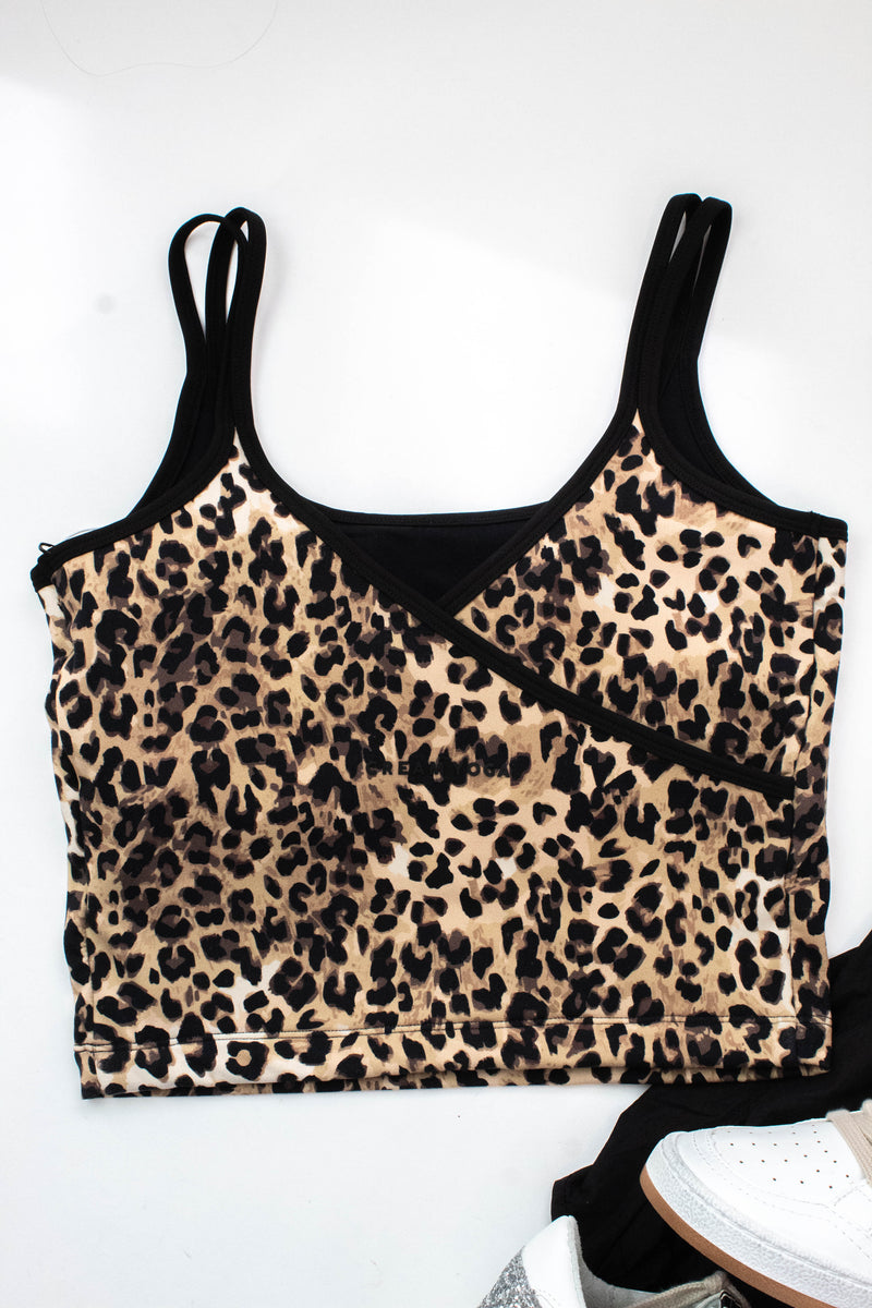 Hera Bra Tank, Cheetah | Cream Yoga