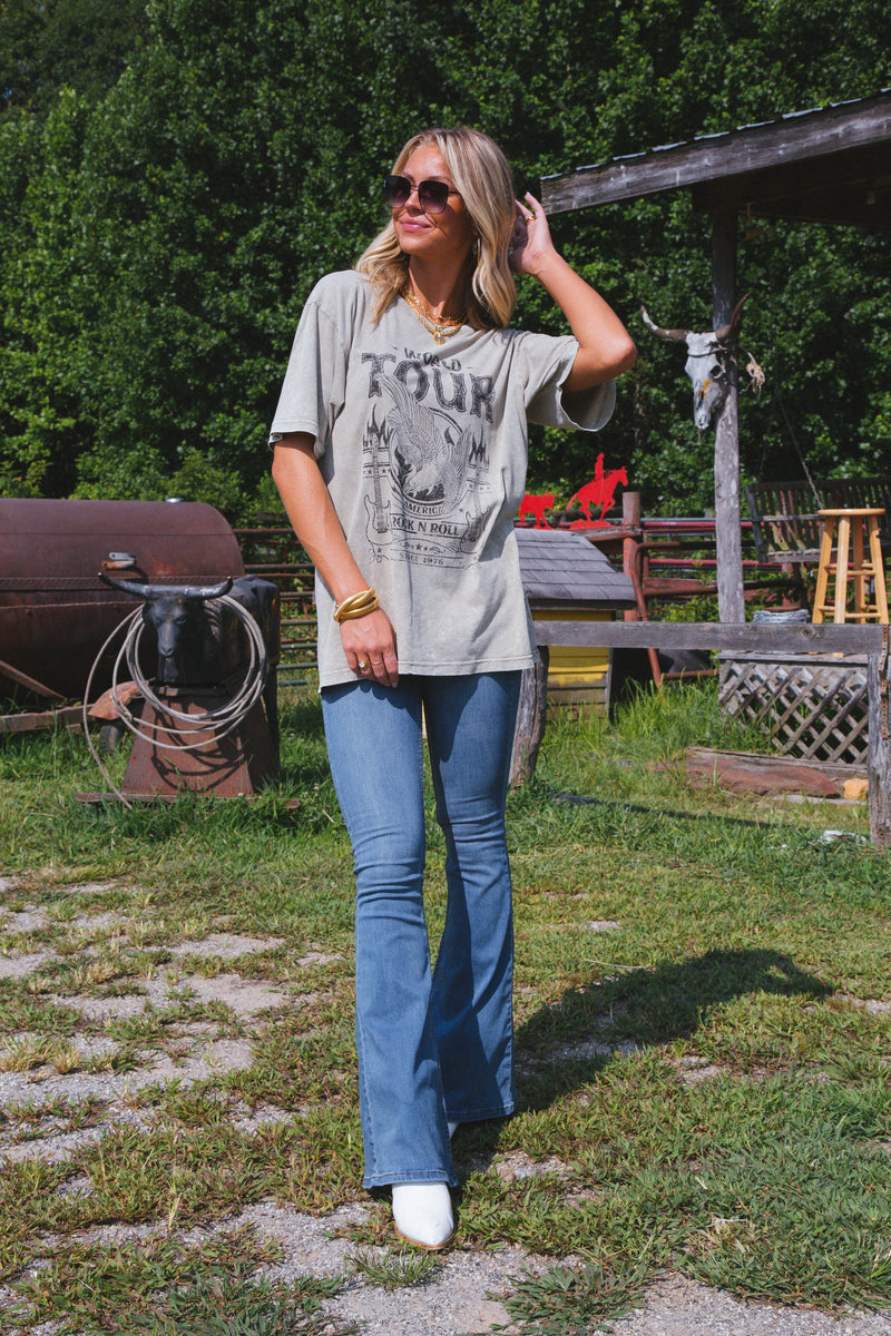 World Tour Rock N Roll Since 1976 Graphic Tee, Mocha