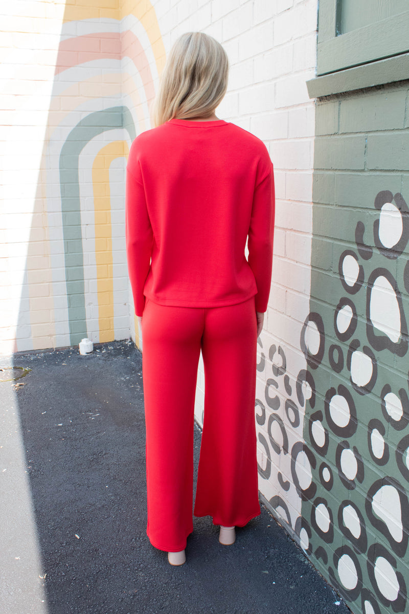 Airessentials Wide Leg Pant, Spanx Red | SPANX