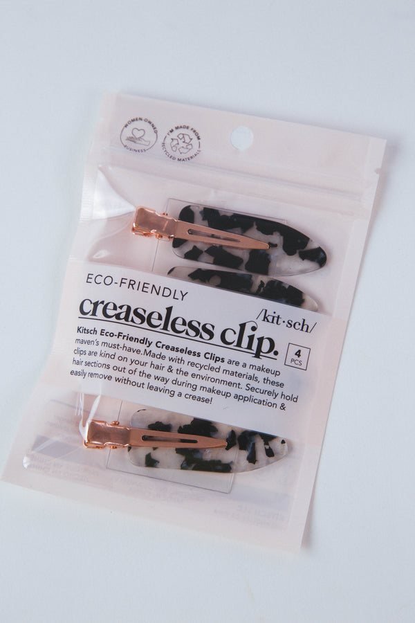 Creaseless 4-Piece Clip Set, Black Terrazzo | Kitsch