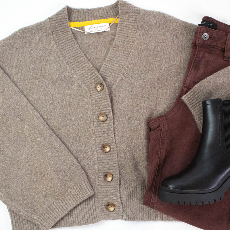 Cool of the Night Cardi, Mocha Melange | Free People