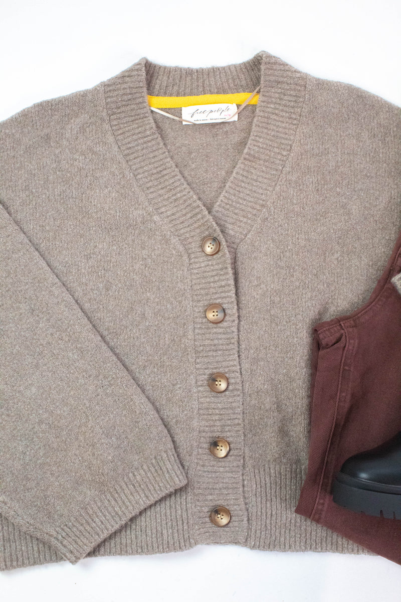 Cool of the Night Cardi, Mocha Melange | Free People