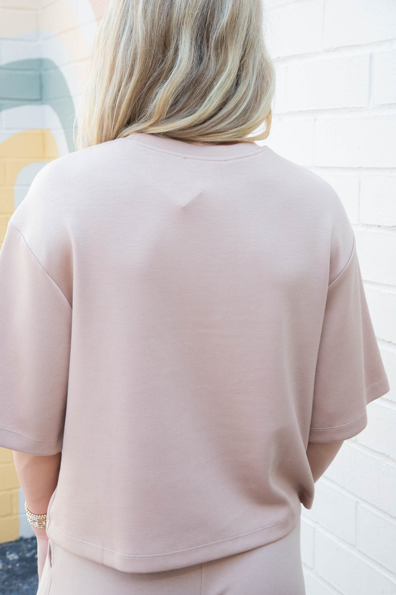 Edna Short Sleeve Tee, Dark Taupe