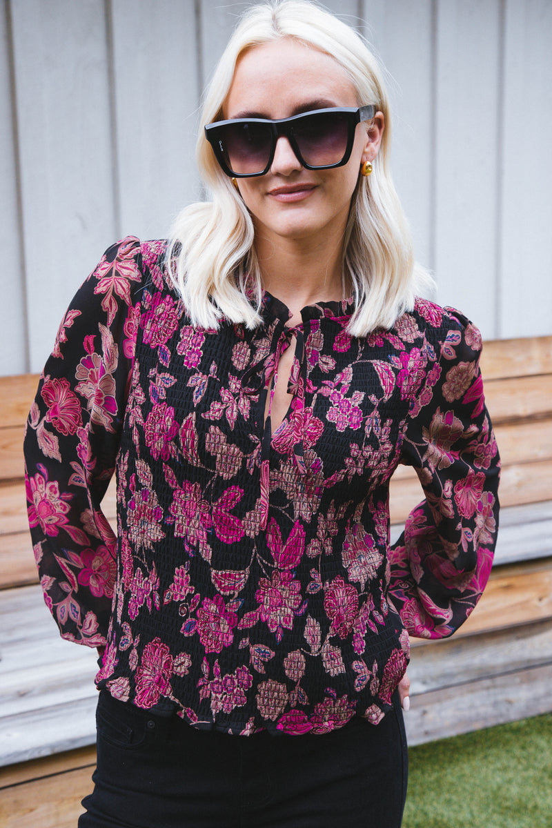 Think of You Smocked Blouse, Cranberry Blossom | Sanctuary