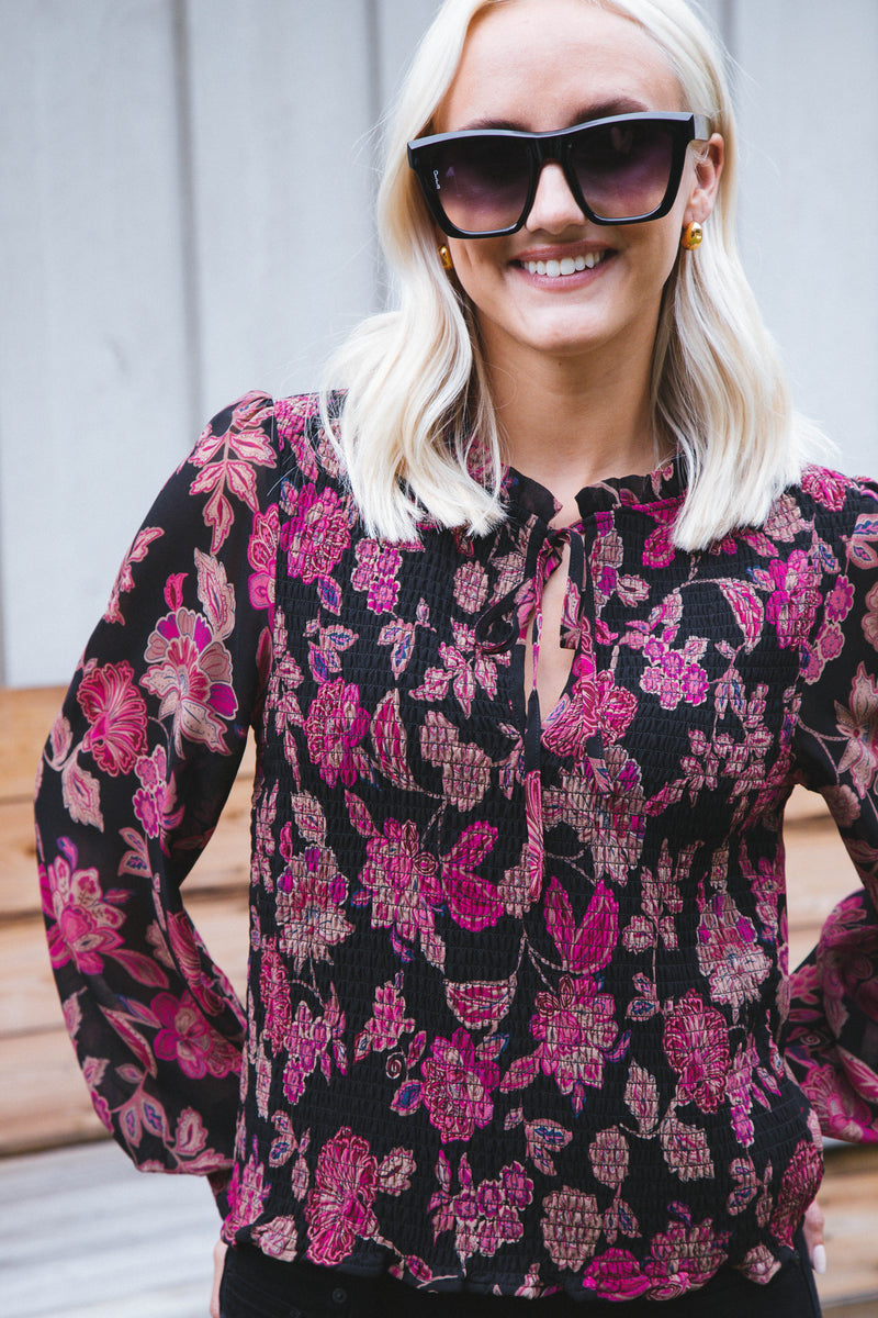 Think of You Smocked Blouse, Cranberry Blossom | Sanctuary