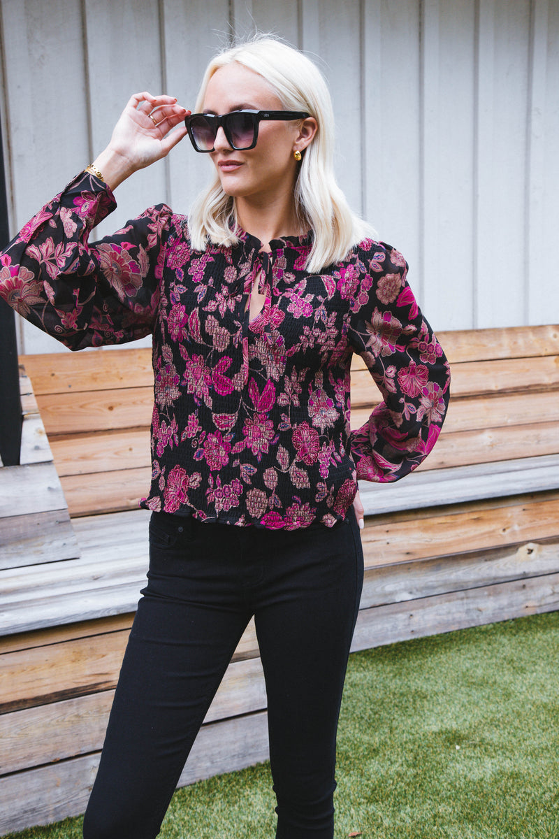 Think of You Smocked Blouse, Cranberry Blossom | Sanctuary