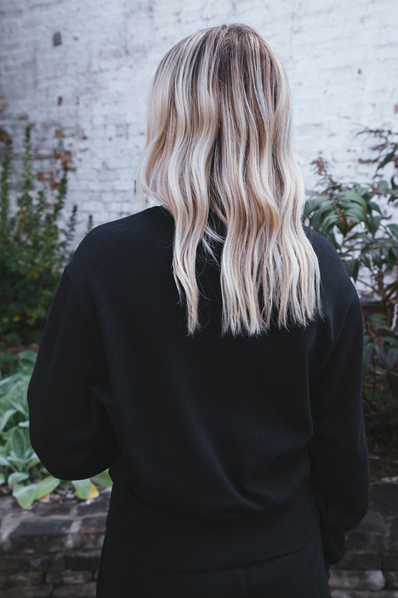 Zora Fleece Basic Sweatshirt, Black