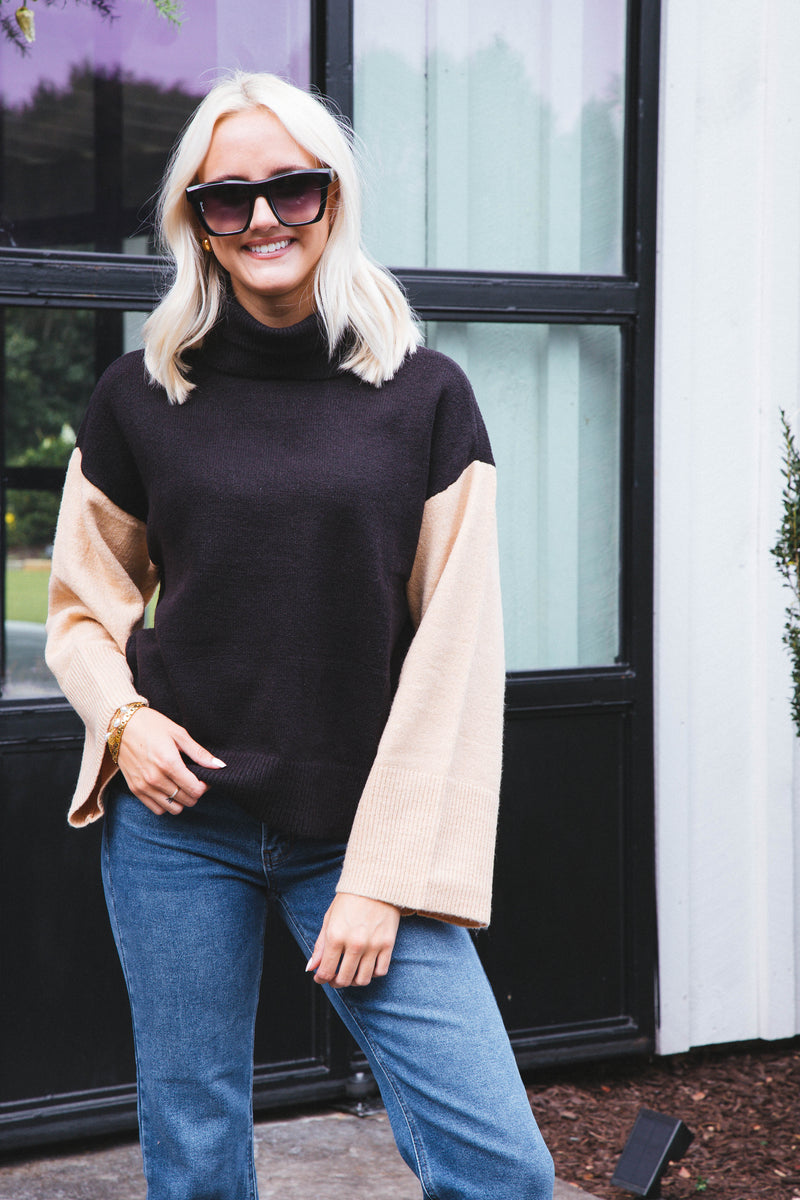 The Color Block Sweater, Cappuccino/Black | Sanctuary